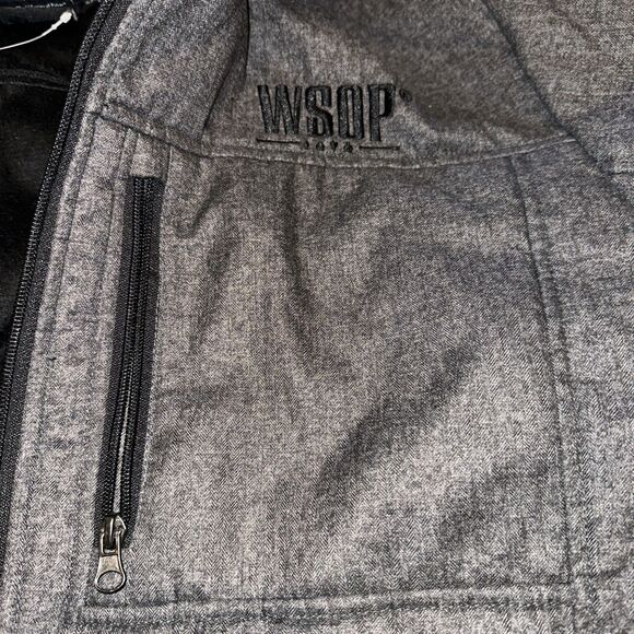World Series Poker Mens Gray Full Zip Jacket Long Sleeve Size 2XL - Picture 3 of 9
